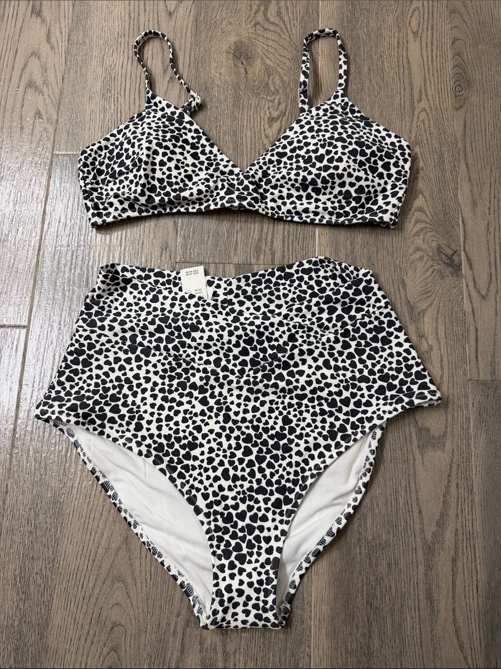 NWT aerie L Heart Print Bikini - Picture 7 of 10